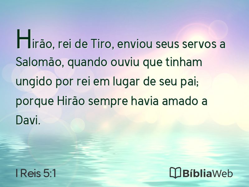 I Reis 5:1 em imagem para compartilhar