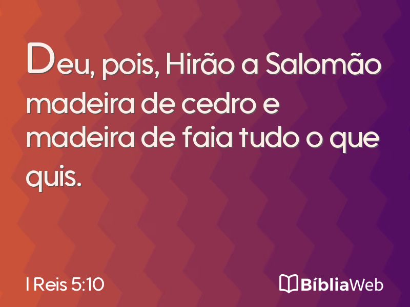 I Reis 5:10 em imagem para compartilhar