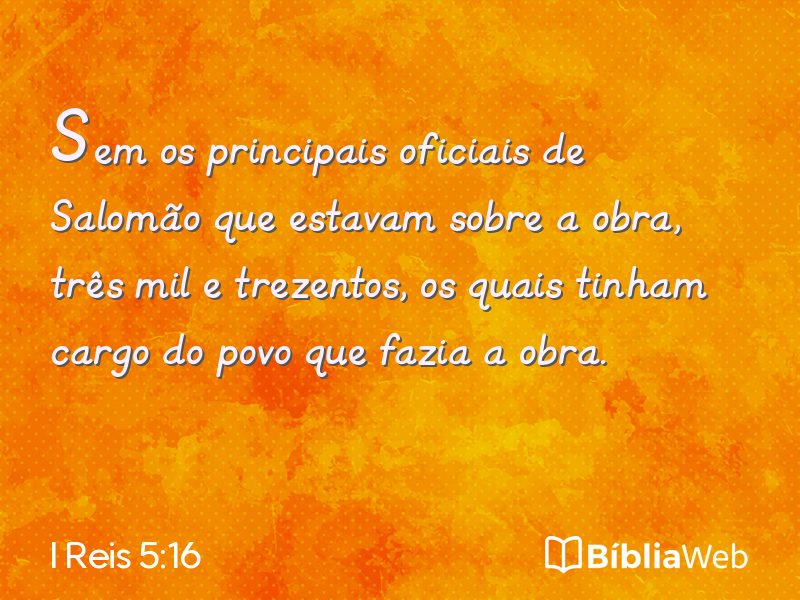 I Reis 5:16 em imagem para compartilhar