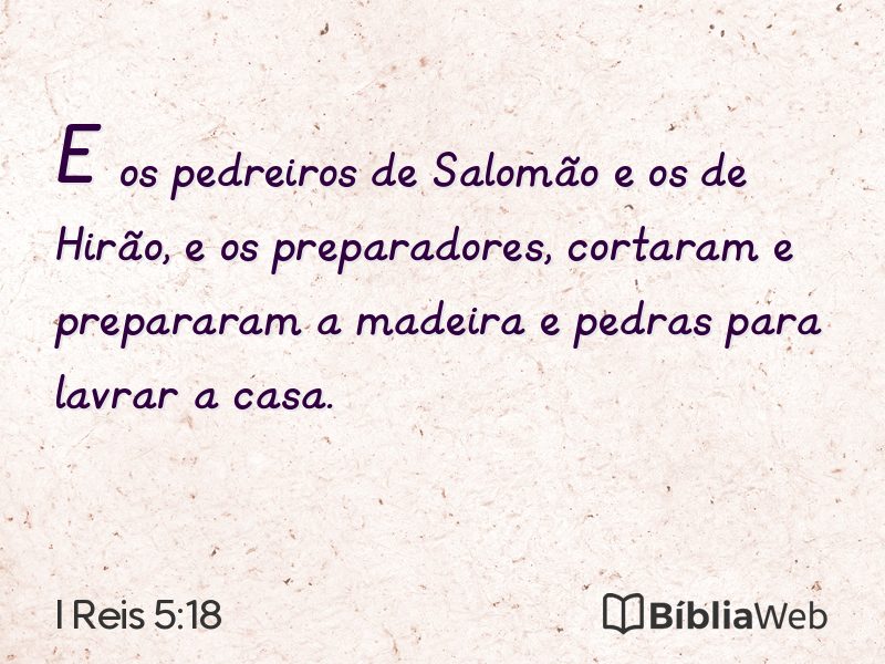 I Reis 5:18 em imagem para compartilhar