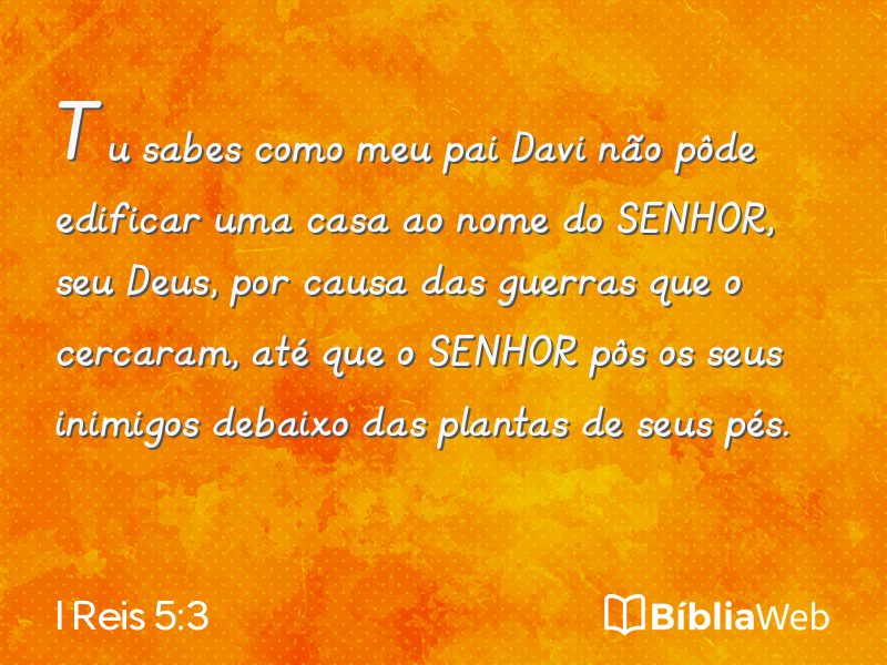 I Reis 5:3 em imagem para compartilhar