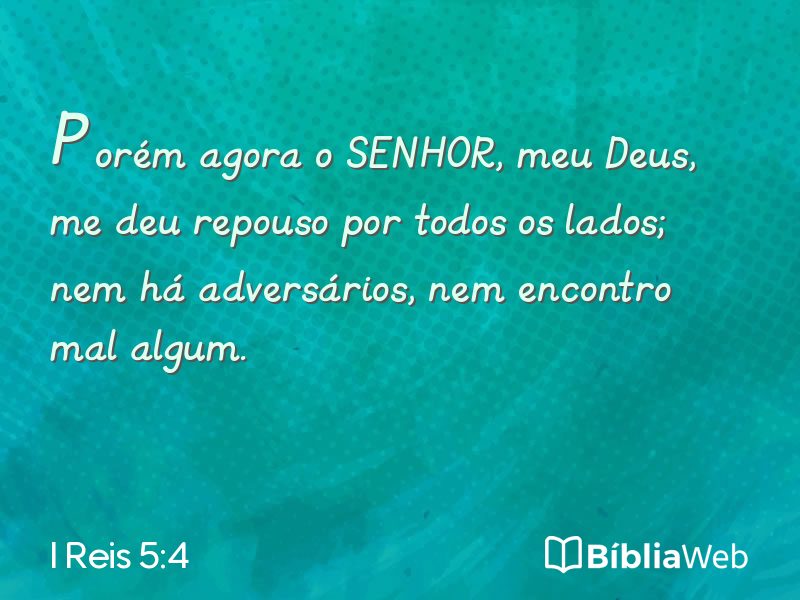 I Reis 5:4 em imagem para compartilhar