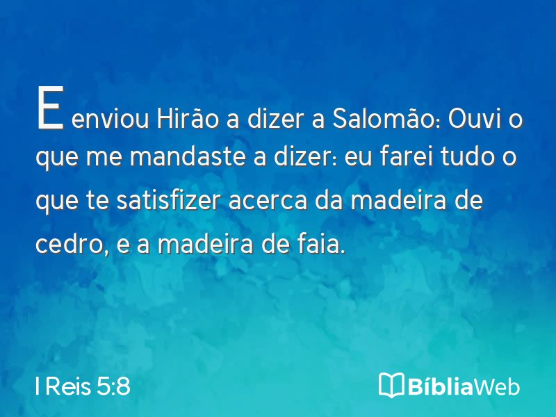 I Reis 5:8 em imagem para compartilhar