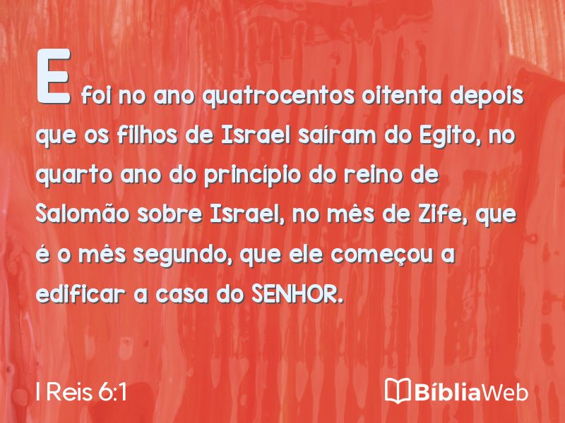 I Reis 6:1 em imagem para compartilhar