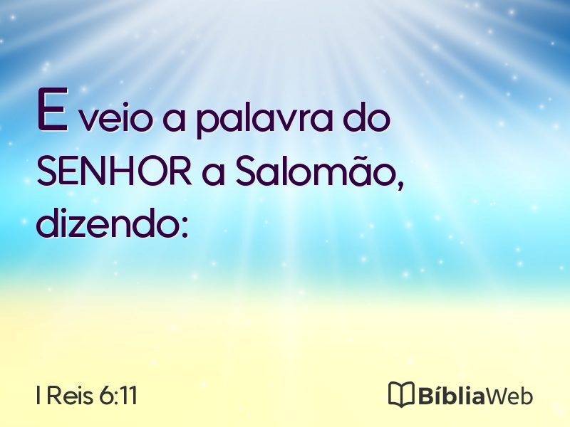 I Reis 6:11 em imagem para compartilhar