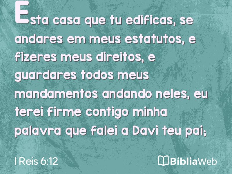 I Reis 6:12 em imagem para compartilhar