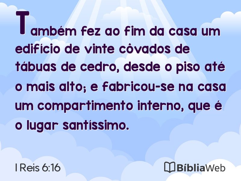 I Reis 6:16 em imagem para compartilhar