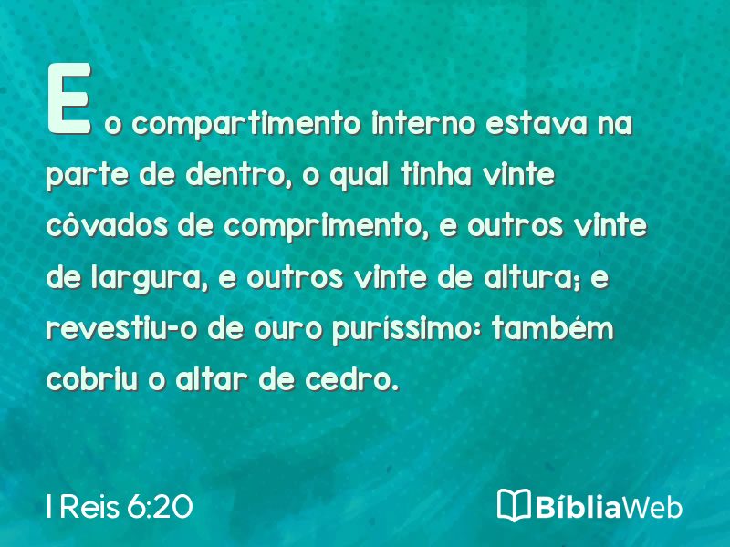I Reis 6:20 em imagem para compartilhar