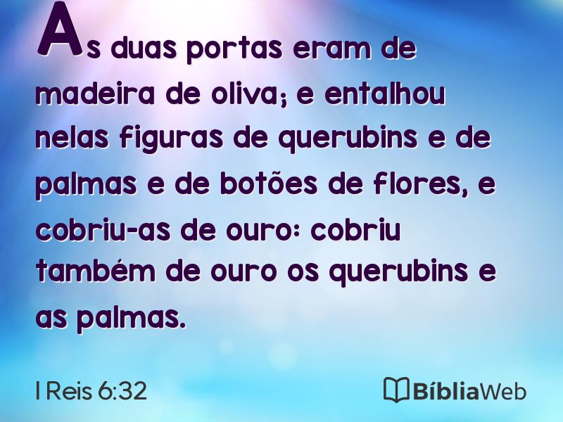 I Reis 6:32 em imagem para compartilhar