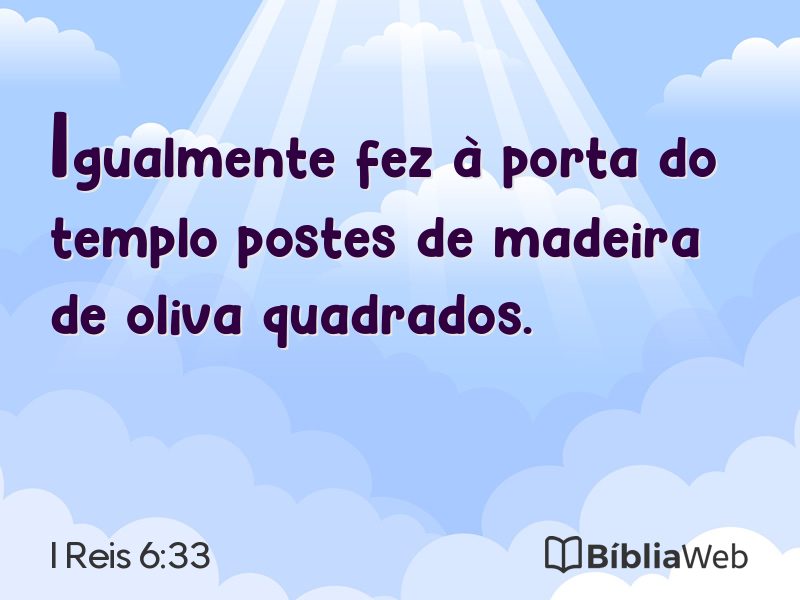 I Reis 6:33 em imagem para compartilhar