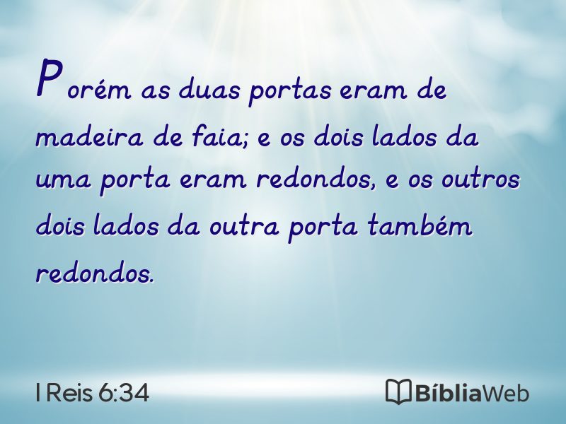 I Reis 6:34 em imagem para compartilhar