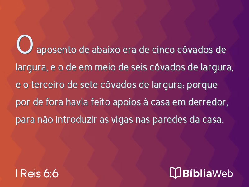I Reis 6:6 em imagem para compartilhar
