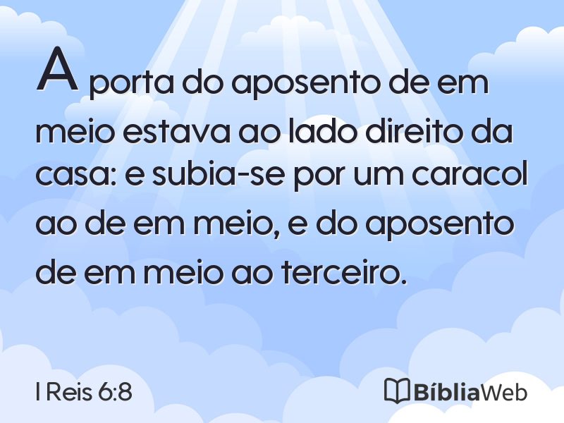 I Reis 6:8 em imagem para compartilhar