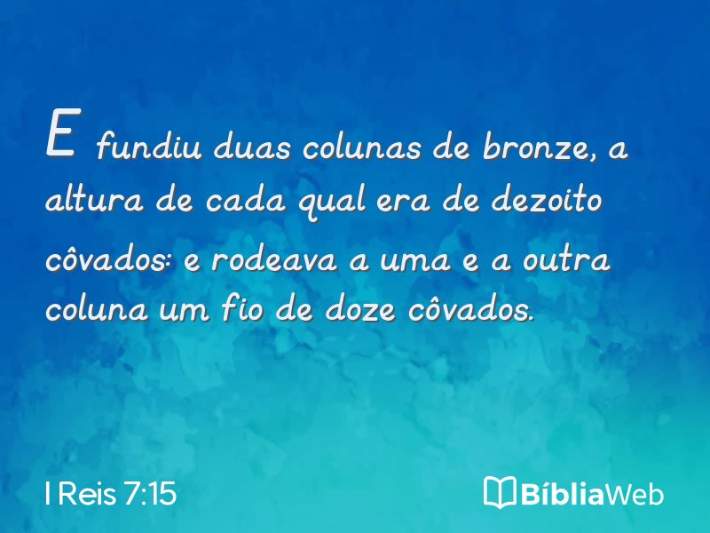 I Reis 7:15 em imagem para compartilhar