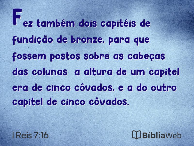 I Reis 7:16 em imagem para compartilhar