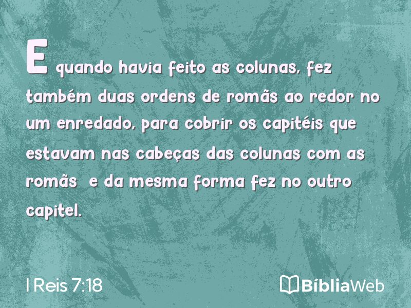 I Reis 7:18 em imagem para compartilhar