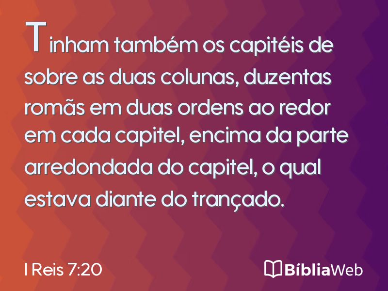 I Reis 7:20 em imagem para compartilhar