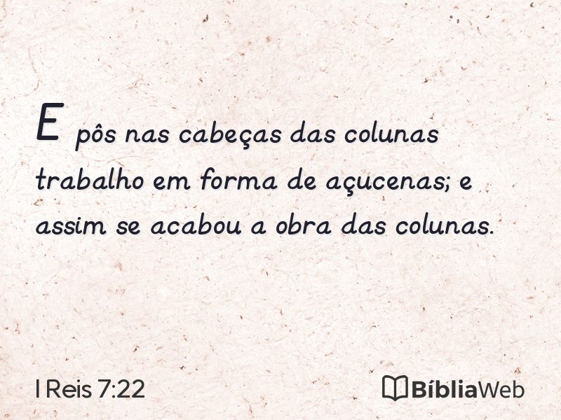 I Reis 7:22 em imagem para compartilhar