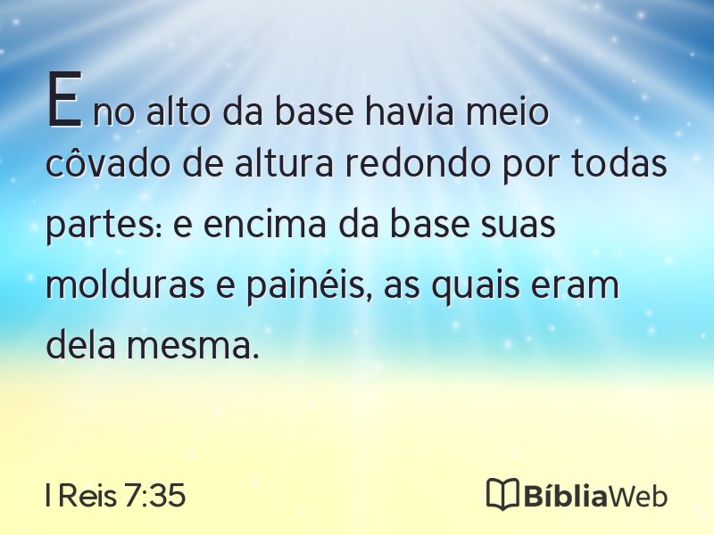 I Reis 7:35 em imagem para compartilhar
