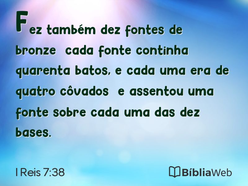 I Reis 7:38 em imagem para compartilhar