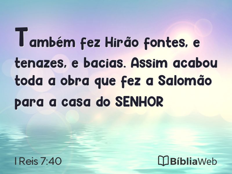I Reis 7:40 em imagem para compartilhar