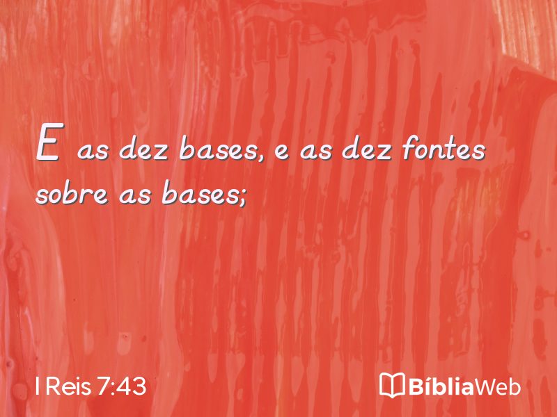 I Reis 7:43 em imagem para compartilhar