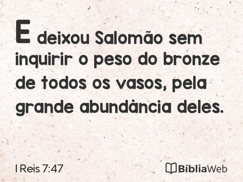 I Reis 7:47 em imagem para compartilhar