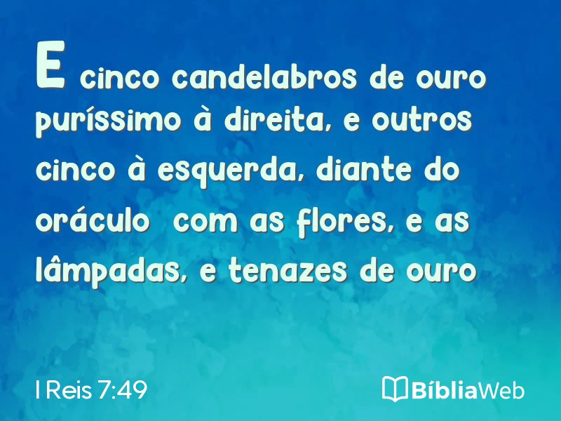 I Reis 7:49 em imagem para compartilhar