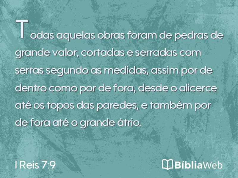 I Reis 7:9 em imagem para compartilhar