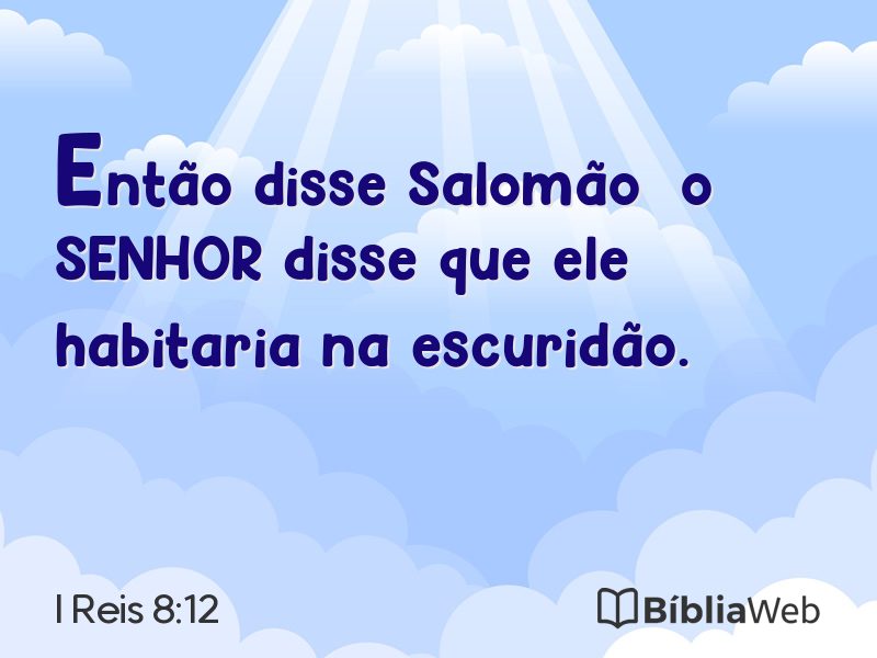 I Reis 8:12 em imagem para compartilhar