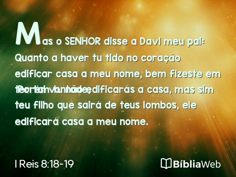 I Reis 8:18-19 em imagem para compartilhar