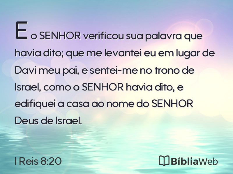 I Reis 8:20 em imagem para compartilhar