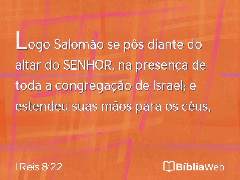 I Reis 8:22 em imagem para compartilhar