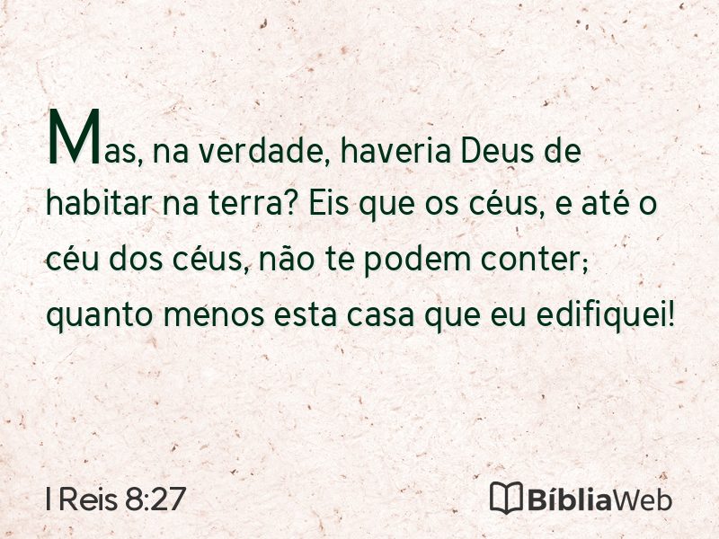 I Reis 8:27 em imagem para compartilhar