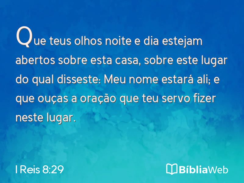 I Reis 8:29 em imagem para compartilhar