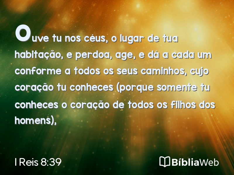 I Reis 8:39 em imagem para compartilhar