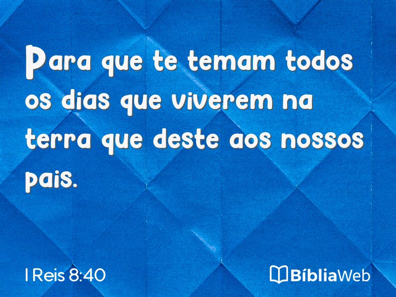 I Reis 8:40 em imagem para compartilhar
