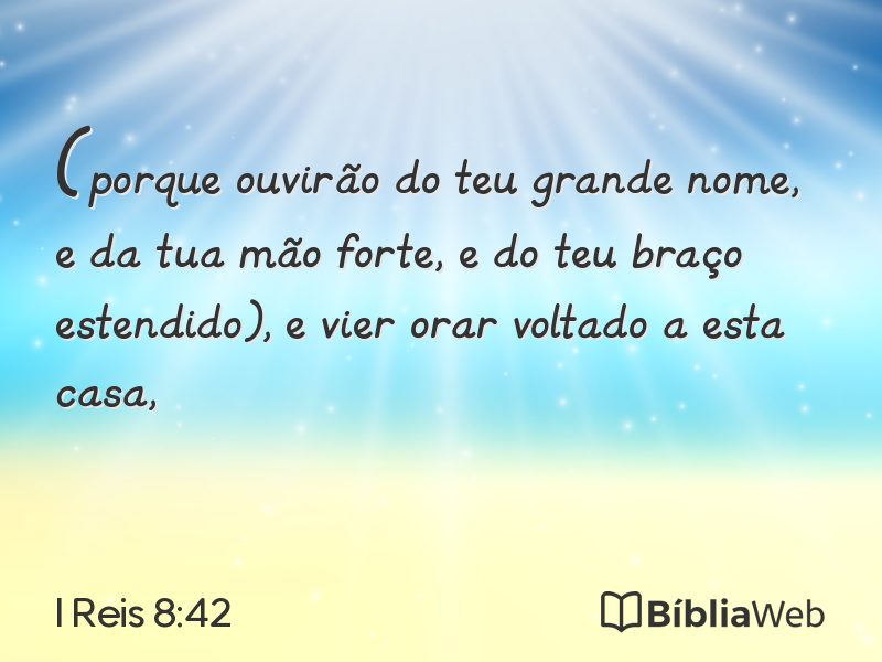 I Reis 8:42 em imagem para compartilhar
