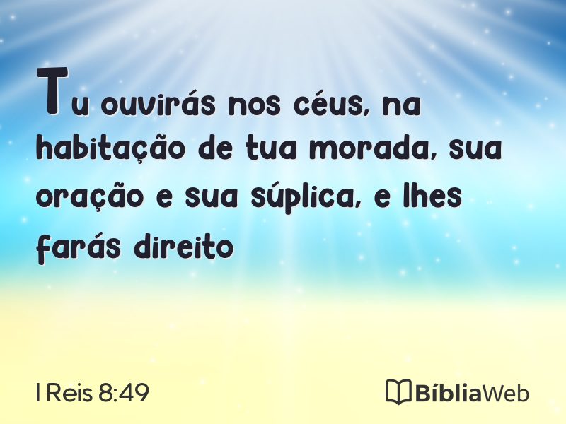 I Reis 8:49 em imagem para compartilhar