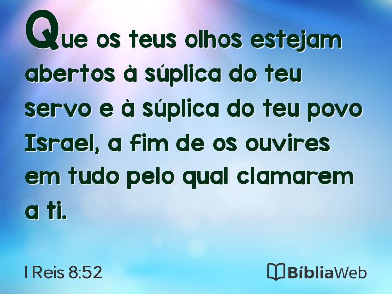 I Reis 8:52 em imagem para compartilhar