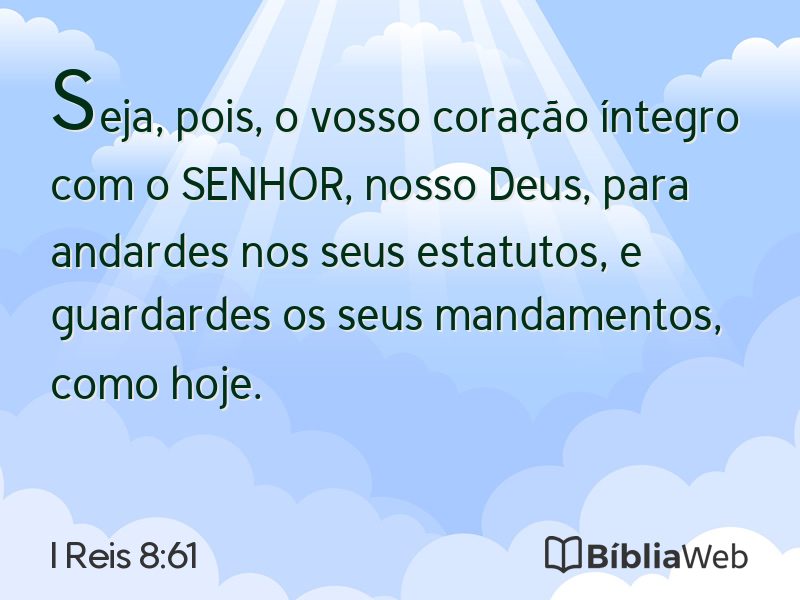 I Reis 8:61 em imagem para compartilhar