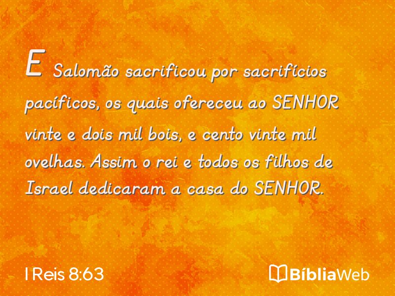 I Reis 8:63 em imagem para compartilhar