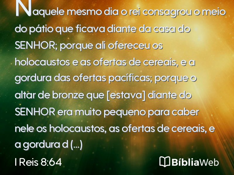 I Reis 8:64 em imagem para compartilhar
