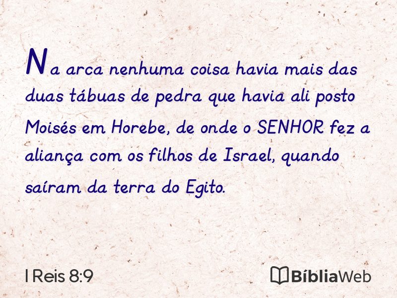I Reis 8:9 em imagem para compartilhar