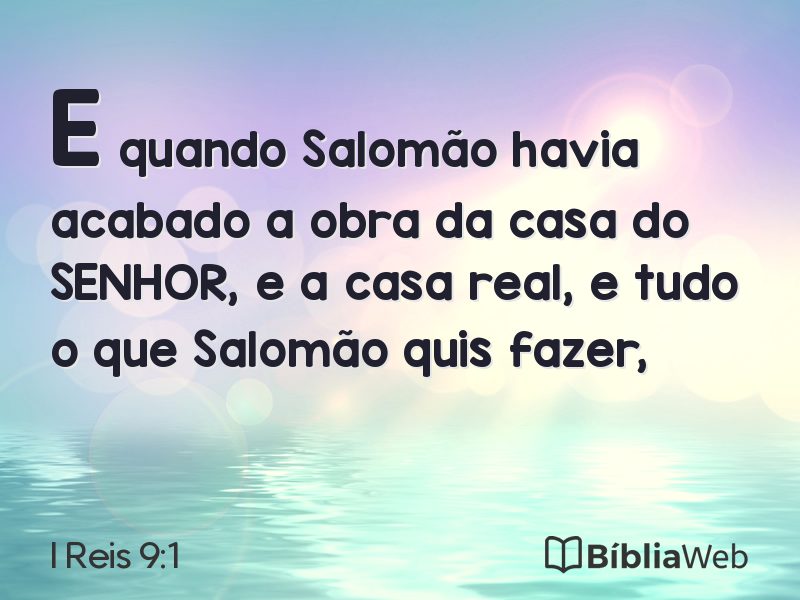 I Reis 9:1 em imagem para compartilhar