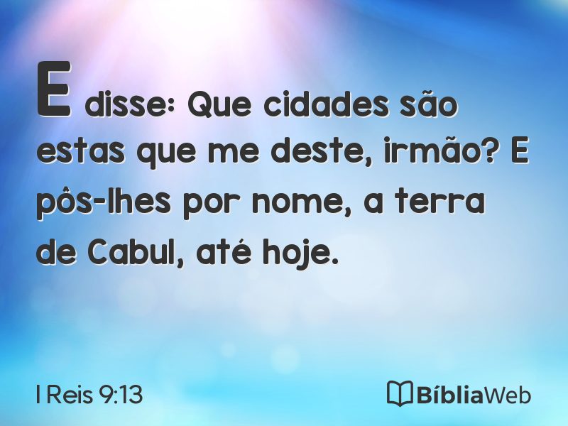 I Reis 9:13 em imagem para compartilhar