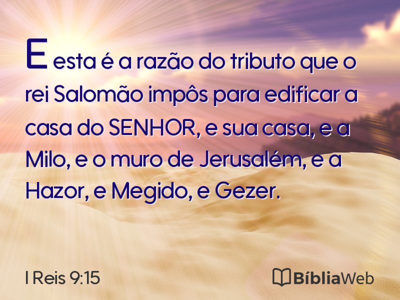 I Reis 9:15 em imagem para compartilhar