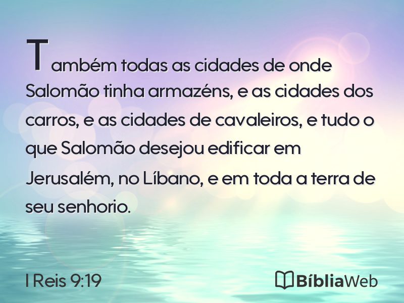 I Reis 9:19 em imagem para compartilhar