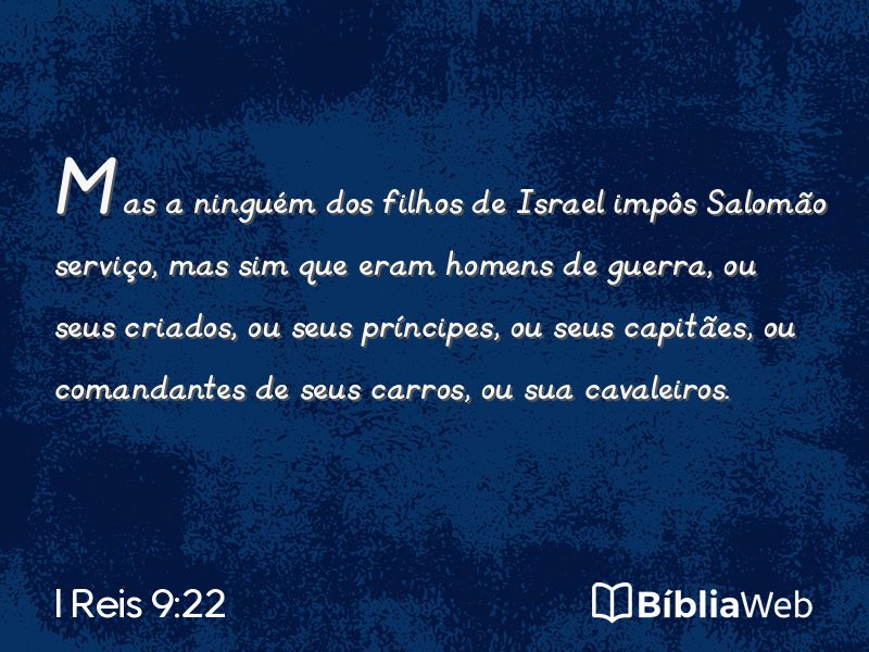 I Reis 9:22 em imagem para compartilhar