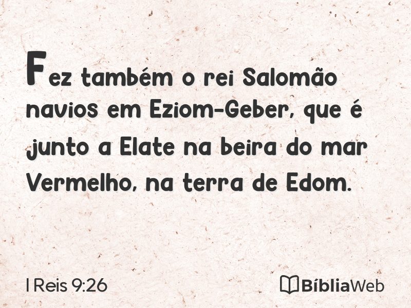 I Reis 9:26 em imagem para compartilhar